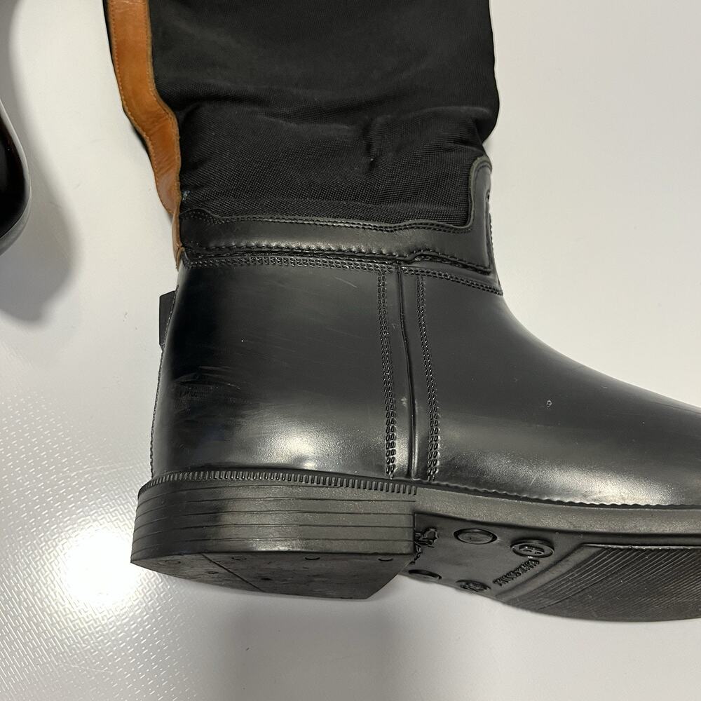 Polo Ralph Lauren Womens Black Rubber. Tan Leather Equestrian Riding Boots US 6B - Picture 7 of 12